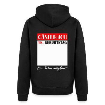 18e anniversaire fille 18 ans garçon cadeau - Veste à capuche bio Premium Unisexe - noir - Dos - Nico (187cm)