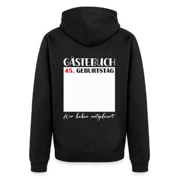 45e anniversaire femmes 45 ans hommes cadeau - Veste à capuche bio Premium Unisexe - noir - Dos - Nico (187cm)