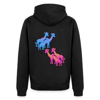 Girafe Afrique Safari Savane Années 80 Années 90 Enfant - Veste à capuche bio Premium Unisexe - noir - Dos - Nico (187cm)