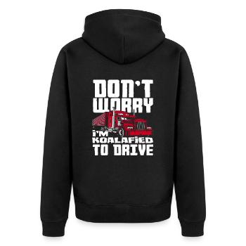 Truck Driver Exam Gift Idea - Unisex Premium Organic Zip Hoodie - black - Back - Nico (187cm)