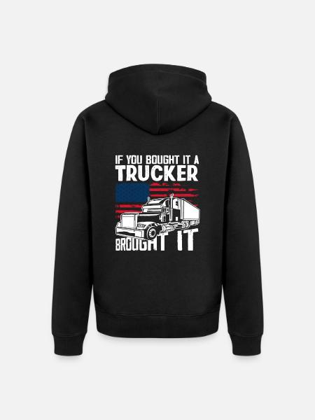 Truck driver - Unisex Premium Organic Zip Hoodie - black