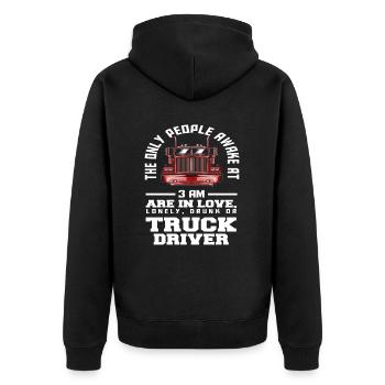 Chauffeur de camion disant Design Gift - Veste à capuche bio Premium Unisexe - noir - Dos - Nico (187cm)