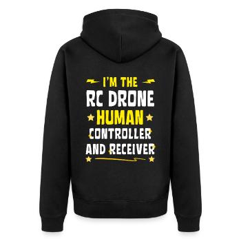 Je suis le contrôleur humain du drone RC - Veste à capuche bio Premium Unisexe - noir - Dos - Nico (187cm)
