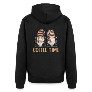 Gnome drôle & Amateur de café Café des nains de jardin - Veste à capuche bio Premium Unisexe - noir - Dos - Nico (187cm)