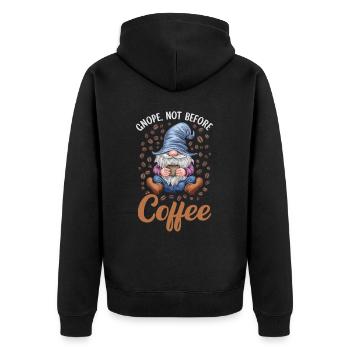 Gnome drôle & Amateur de café Café des nains de jardin - Veste à capuche bio Premium Unisexe - noir - Dos - Nico (187cm)