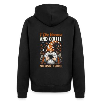 Gnome drôle & Amateur de café Café des nains de jardin - Veste à capuche bio Premium Unisexe - noir - Dos - Nico (187cm)