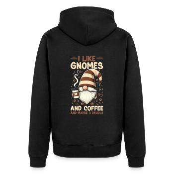 Gnome drôle & Amateur de café Café des nains de jardin - Veste à capuche bio Premium Unisexe - noir - Dos - Nico (187cm)