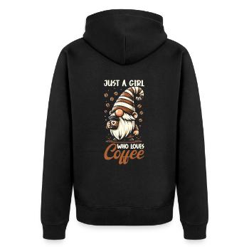 Gnome drôle & Amateur de café Café des nains de jardin - Veste à capuche bio Premium Unisexe - noir - Dos - Nico (187cm)