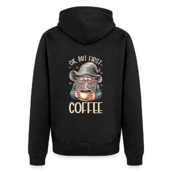 Gnome drôle & Amateur de café Café des nains de jardin - Veste à capuche bio Premium Unisexe - noir - Dos - Nico (187cm)