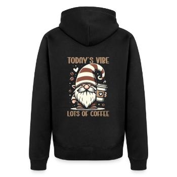 Gnome drôle & Amateur de café Café des nains de jardin - Veste à capuche bio Premium Unisexe - noir - Dos - Nico (187cm)