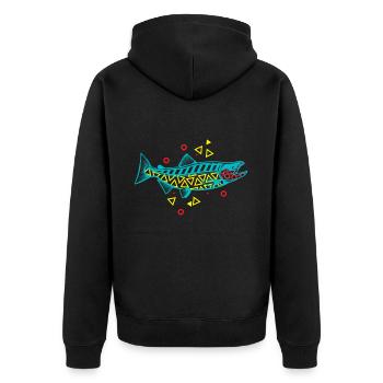 Salmon Fishing Adventure Fishing Experience - Unisex Premium Organic Zip Hoodie - black - Back - Nico (187cm)