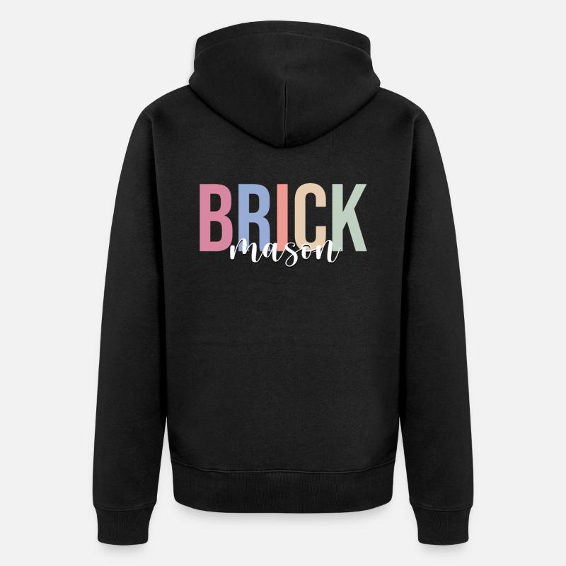 Maçonnerie de brique Maçon Maçon - Veste à capuche bio Premium Unisexe - noir