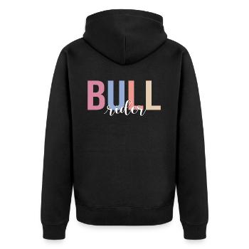 Bull Rider Bull Riding Cowboy - Unisex Premium Organic Zip Hoodie - black - Back - Nico (187cm)