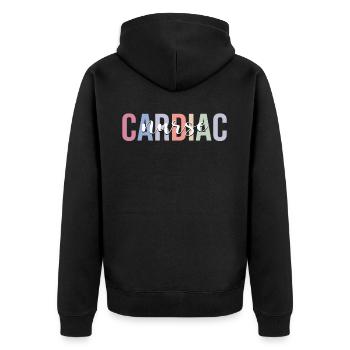 Cardiac Nurse Cardiology CNS - Unisex Premium Organic Zip Hoodie - black - Back - Nico (187cm)