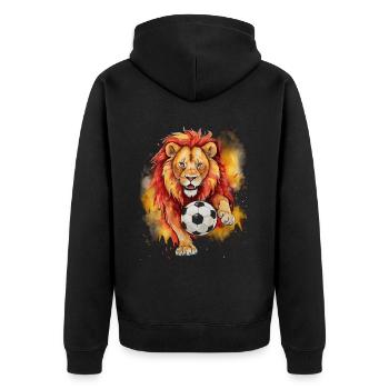 Lion Football Coloré Espagne Animal Design Imprimer - Veste à capuche bio Premium Unisexe - noir - Dos - Nico (187cm)