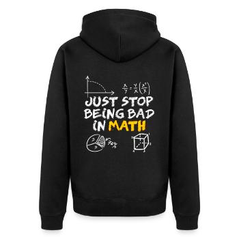 Maths Mathematics Physics Teacher Math - Unisex Premium Bio Zip Hoodie - Schwarz - Hinten - Nico (187cm)