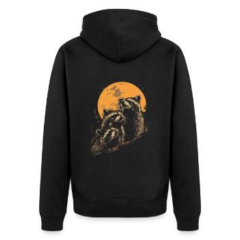 3 raton laveur lune hurlant tête de raton laveur cool - Veste à capuche bio Premium Unisexe - noir - Dos - Nico (187cm)