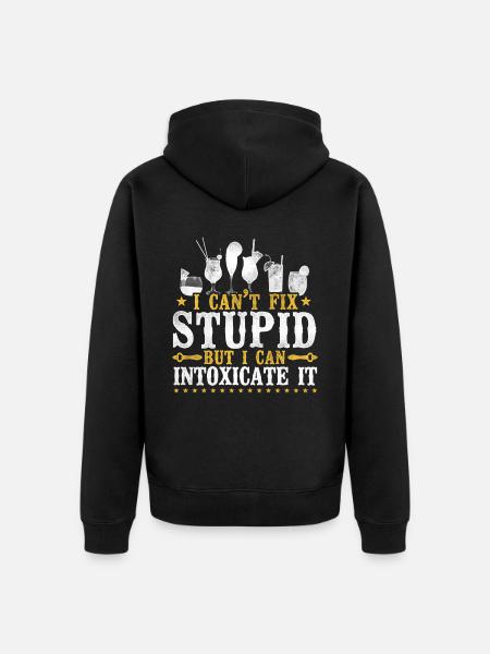 Bartender Mixologist I Can't Fix - Unisex Premium Organic Zip Hoodie - black