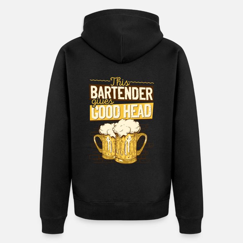 Bartender Mixologist This - Unisex Premium Bio Zip Hoodie - Schwarz