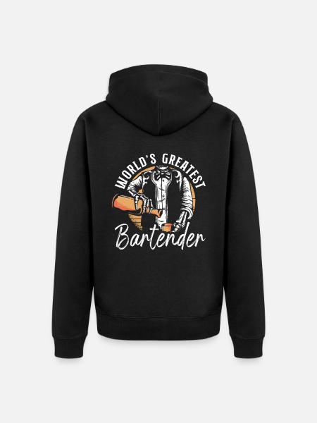 Bartender Mixologist World's - Unisex Premium Organic Zip Hoodie - black