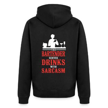 Bartender Mixologist This - Unisex Premium Organic Zip Hoodie - black - Back - Nico (187cm)