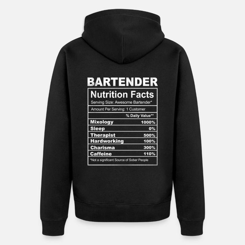 Barman Mixologue Barman - Veste à capuche bio Premium Unisexe - noir