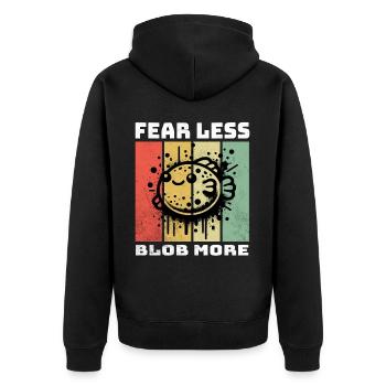 Blobfish Blobfisch - Unisex Premium Organic Zip Hoodie - black - Back - Nico (187cm)