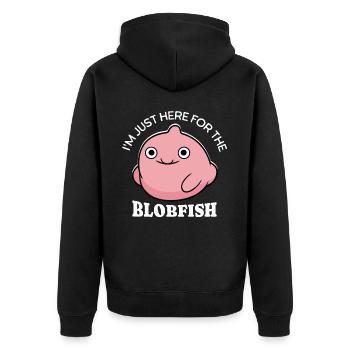 Blobfish Blobfisch - Unisex Premium Organic Zip Hoodie - black - Back - Nico (187cm)