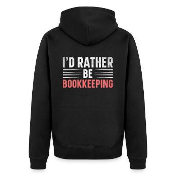 Buchhaltung Finanzbuchhalter Buchhalter Beruf - Unisex Premium Bio Zip Hoodie - Schwarz - Hinten - Nico (187cm)