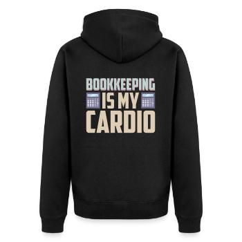 Buchhaltung Finanzbuchhalter Buchhalter Beruf - Unisex Premium Bio Zip Hoodie - Schwarz - Hinten - Nico (187cm)