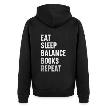Buchhaltung Finanzbuchhalter Buchhalter Beruf - Unisex Premium Bio Zip Hoodie - Schwarz - Hinten - Nico (187cm)