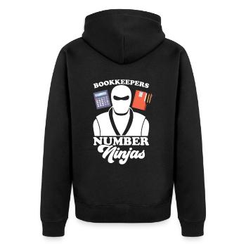 Buchhaltung Finanzbuchhalter Buchhalter Beruf - Unisex Premium Bio Zip Hoodie - Schwarz - Hinten - Nico (187cm)