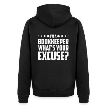 Buchhaltung Finanzbuchhalter Buchhalter Beruf - Unisex Premium Bio Zip Hoodie - Schwarz - Hinten - Nico (187cm)