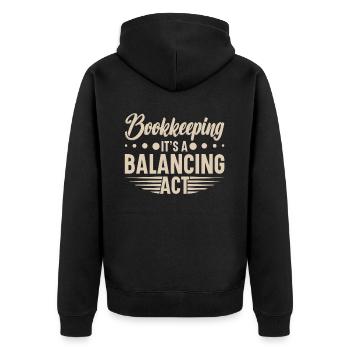Buchhaltung Finanzbuchhalter Buchhalter Beruf - Unisex Premium Bio Zip Hoodie - Schwarz - Hinten - Nico (187cm)