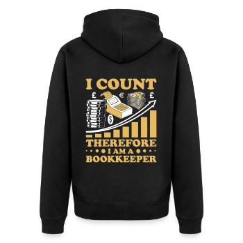 Buchhaltung Finanzbuchhalter Buchhalter Beruf - Unisex Premium Bio Zip Hoodie - Schwarz - Hinten - Nico (187cm)