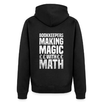 Buchhaltung Finanzbuchhalter Buchhalter Beruf - Unisex Premium Bio Zip Hoodie - Schwarz - Hinten - Nico (187cm)