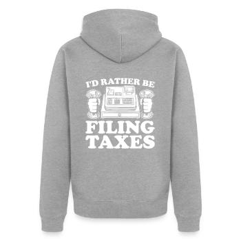 Buchhaltung Finanzbuchhalter Buchhalter Beruf - Unisex Premium Bio Zip Hoodie - Grau meliert - Hinten - Nico (187cm)