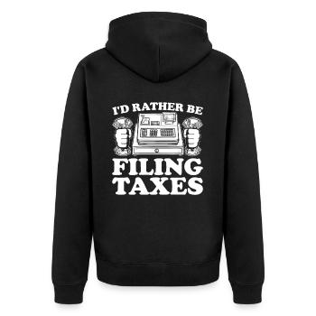 Buchhaltung Finanzbuchhalter Buchhalter Beruf - Unisex Premium Bio Zip Hoodie - Schwarz - Hinten - Nico (187cm)