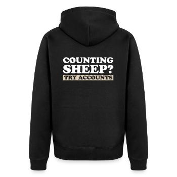 Buchhaltung Finanzbuchhalter Buchhalter Beruf - Unisex Premium Bio Zip Hoodie - Schwarz - Hinten - Nico (187cm)