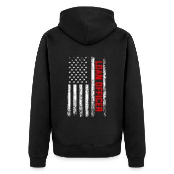 Mortgage Loan Officer american flag - Unisex Premium Bio Zip Hoodie - Schwarz - Hinten - Nico (187cm)