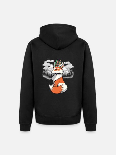 Shamans Fox Foxes Shaman - Unisex Premium Organic Zip Hoodie - black