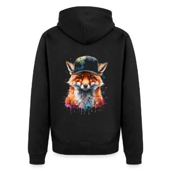 Casquette Fox Snapback Cool Animal Design Print - Veste à capuche bio Premium Unisexe - noir - Dos - Nico (187cm)