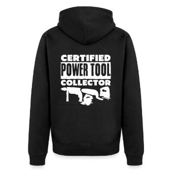Tool Guy Craftsman Power Tools - Unisex Premium Organic Zip Hoodie - black - Back - Nico (187cm)