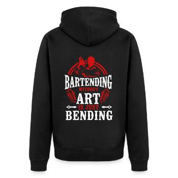 Bartender Mixologist Bartending - Unisex Premium Bio Zip Hoodie - Schwarz - Hinten - Nico (187cm)