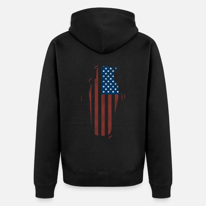 Barman Mixologue American Flag - Veste à capuche bio Premium Unisexe - noir