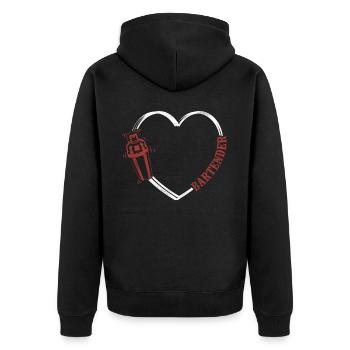 Barman Mixologue Cœur - Veste à capuche bio Premium Unisexe - noir - Dos - Nico (187cm)