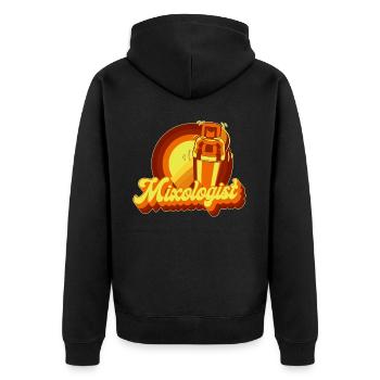 Barman Mixologue Rétro Vintage - Veste à capuche bio Premium Unisexe - noir - Dos - Nico (187cm)