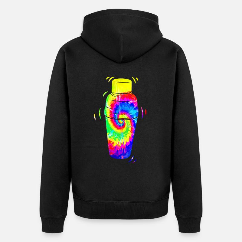 Bartender Mixologist Tie Dye - Unisex Premium Bio Zip Hoodie - Schwarz