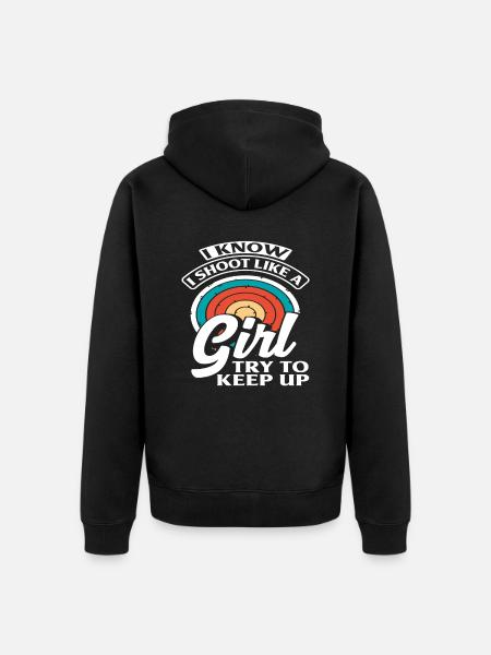 Archery Girl Archery - Unisex Premium Organic Zip Hoodie - black
