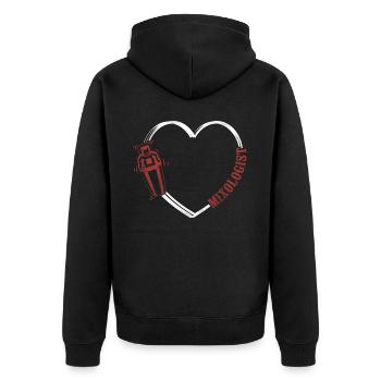 Bartender Mixologist Heart - Unisex Premium Bio Zip Hoodie - Schwarz - Hinten - Nico (187cm)